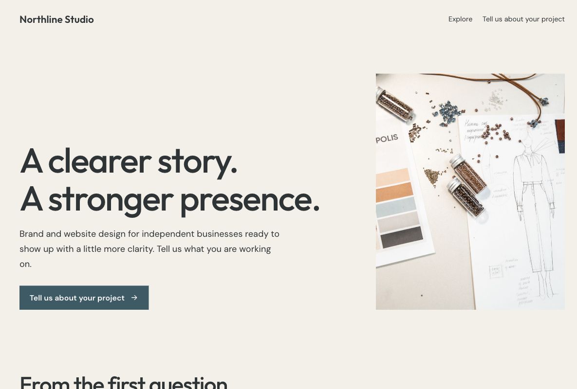 Northline project inquiry: actual landing page design in Youform Pages